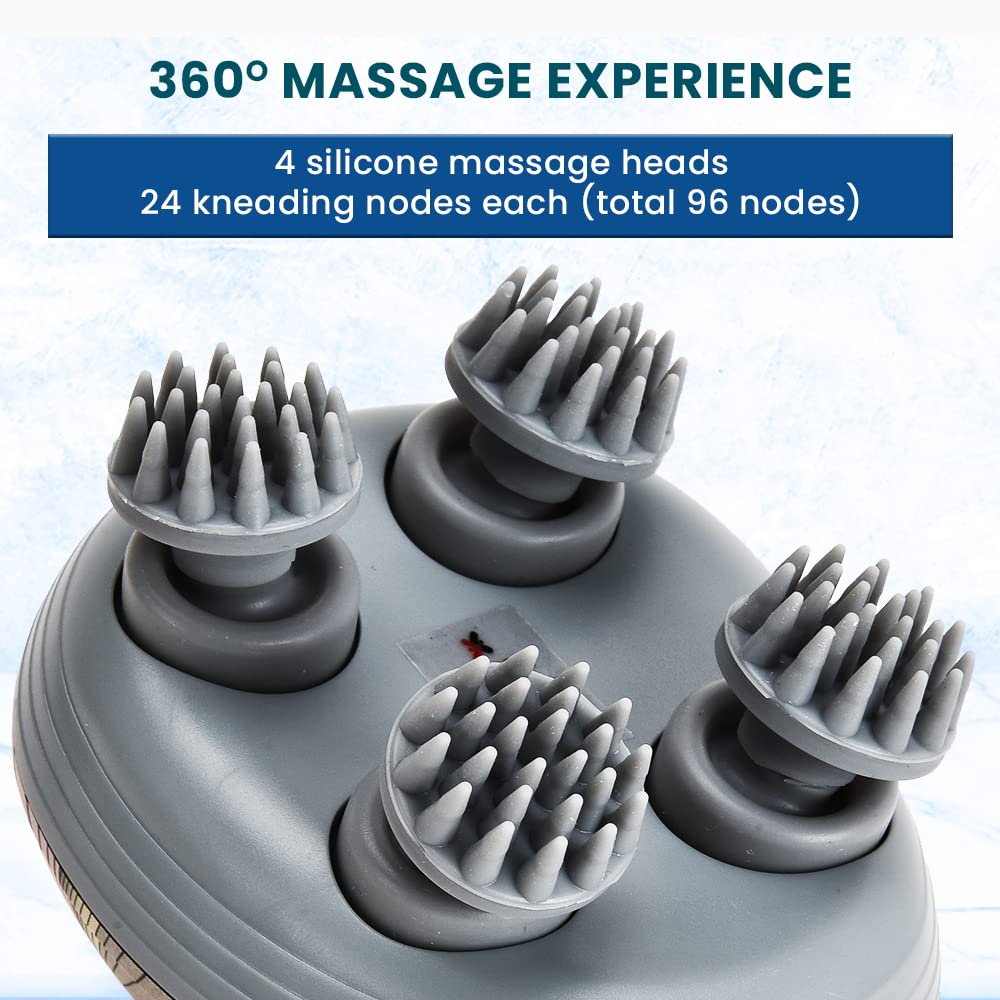 EILISON scalp massager performing 360 degree kneading for scalp relaxation
