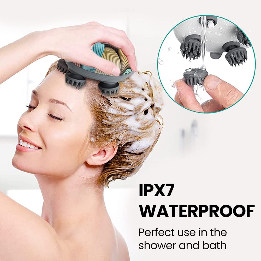 EILISON waterproof IPX-6 scalp massager ready for use in shower or wet environments