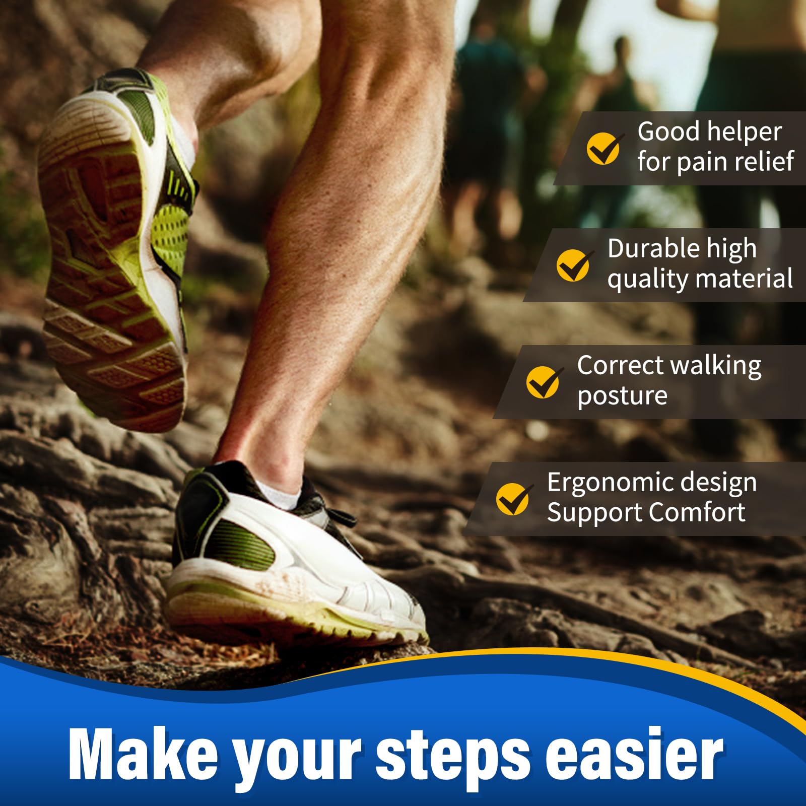 EIRMAT gel cushion at the forefoot softens landings and reduces impact.