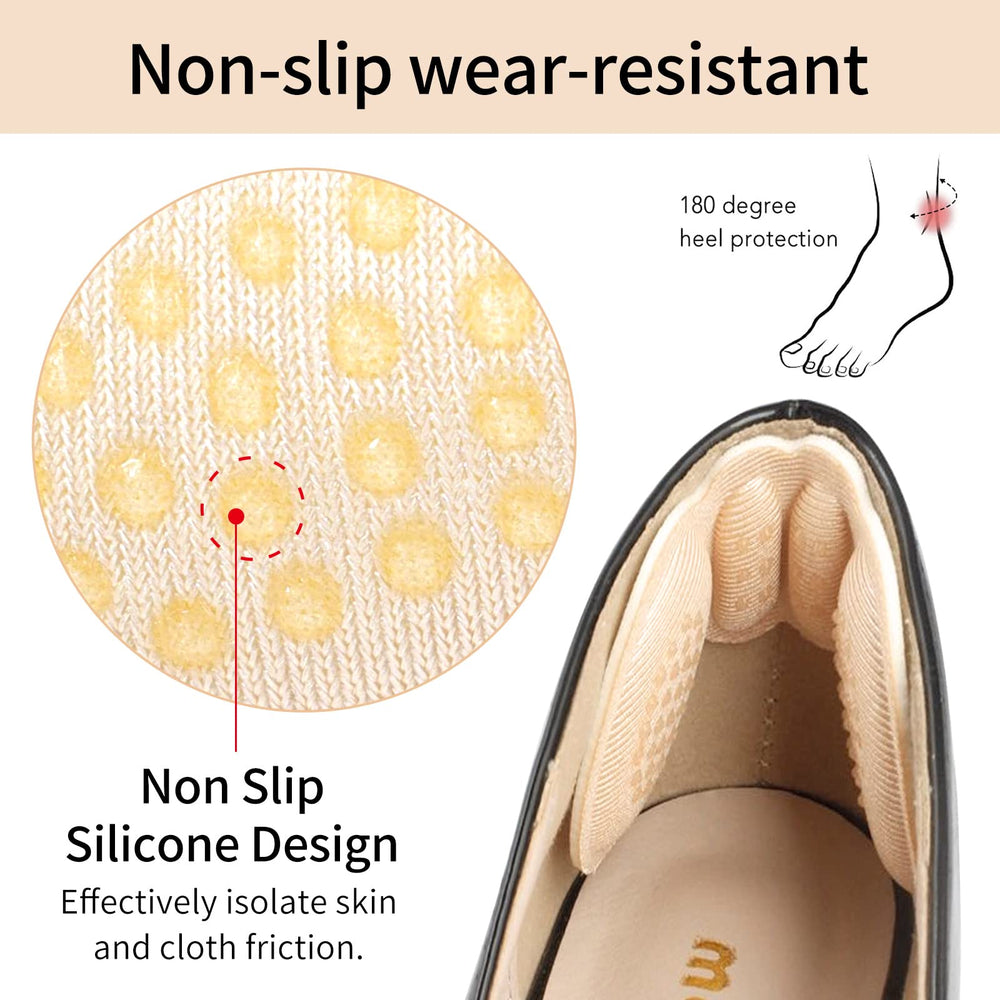 EIRMAT non-slip heel grips secure the heel for steadier steps.