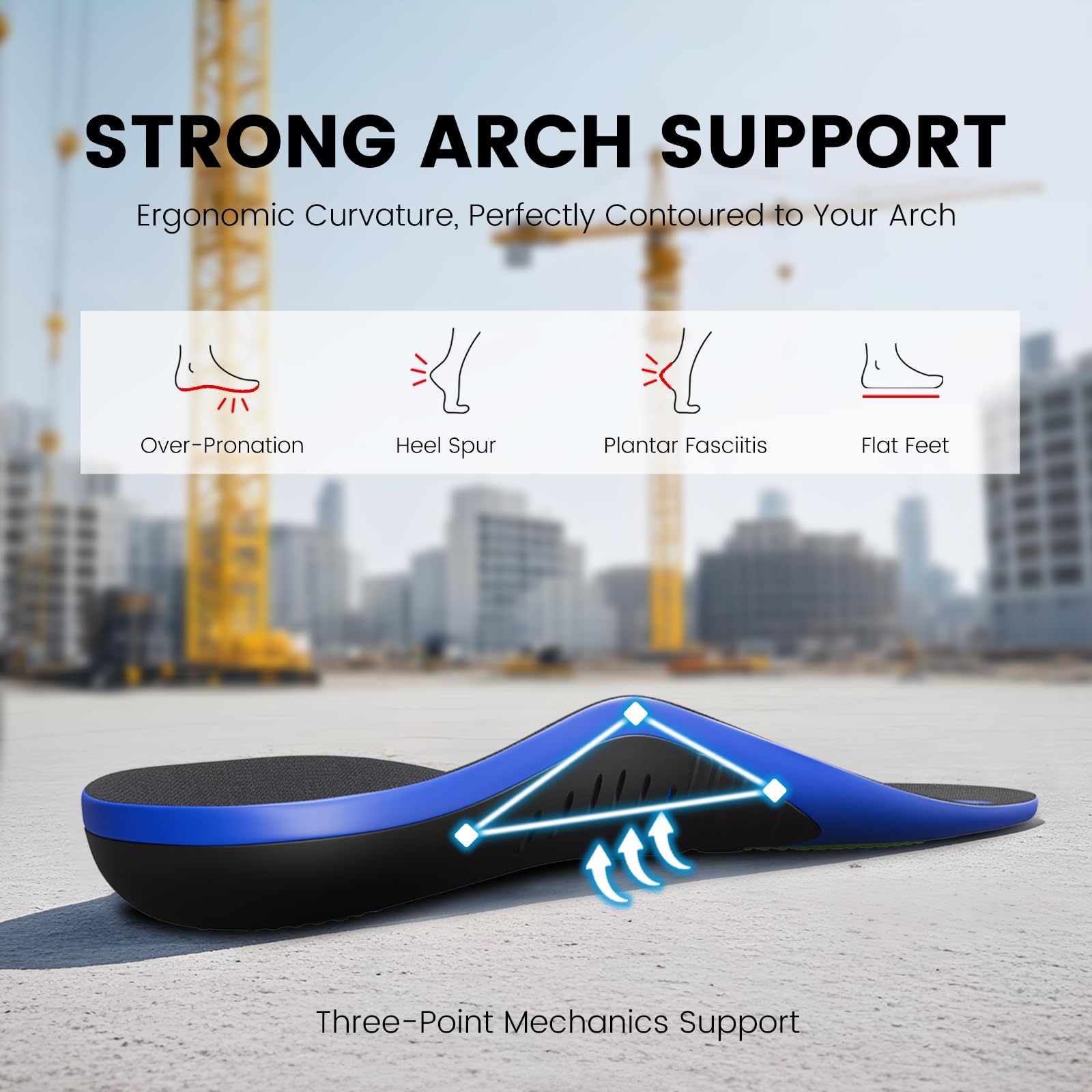 EIRMAT PU shock-absorption insole enhances step comfort with every stride.