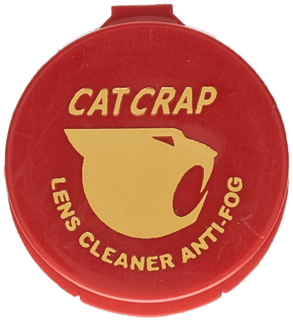 Applying EK Cat Crap anti-fog balm to glasses for fog-free performance