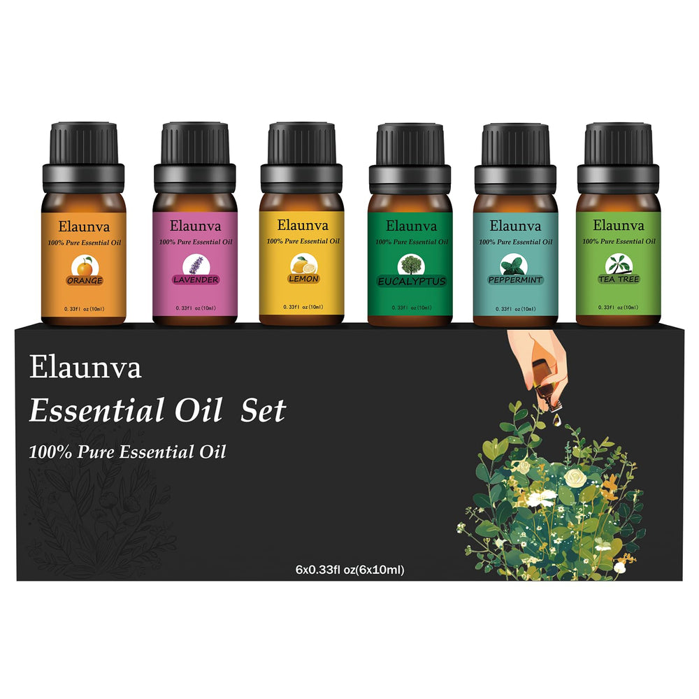 Elaunva tea tree 10ml bottle for aromatherapy and natural cleaning.