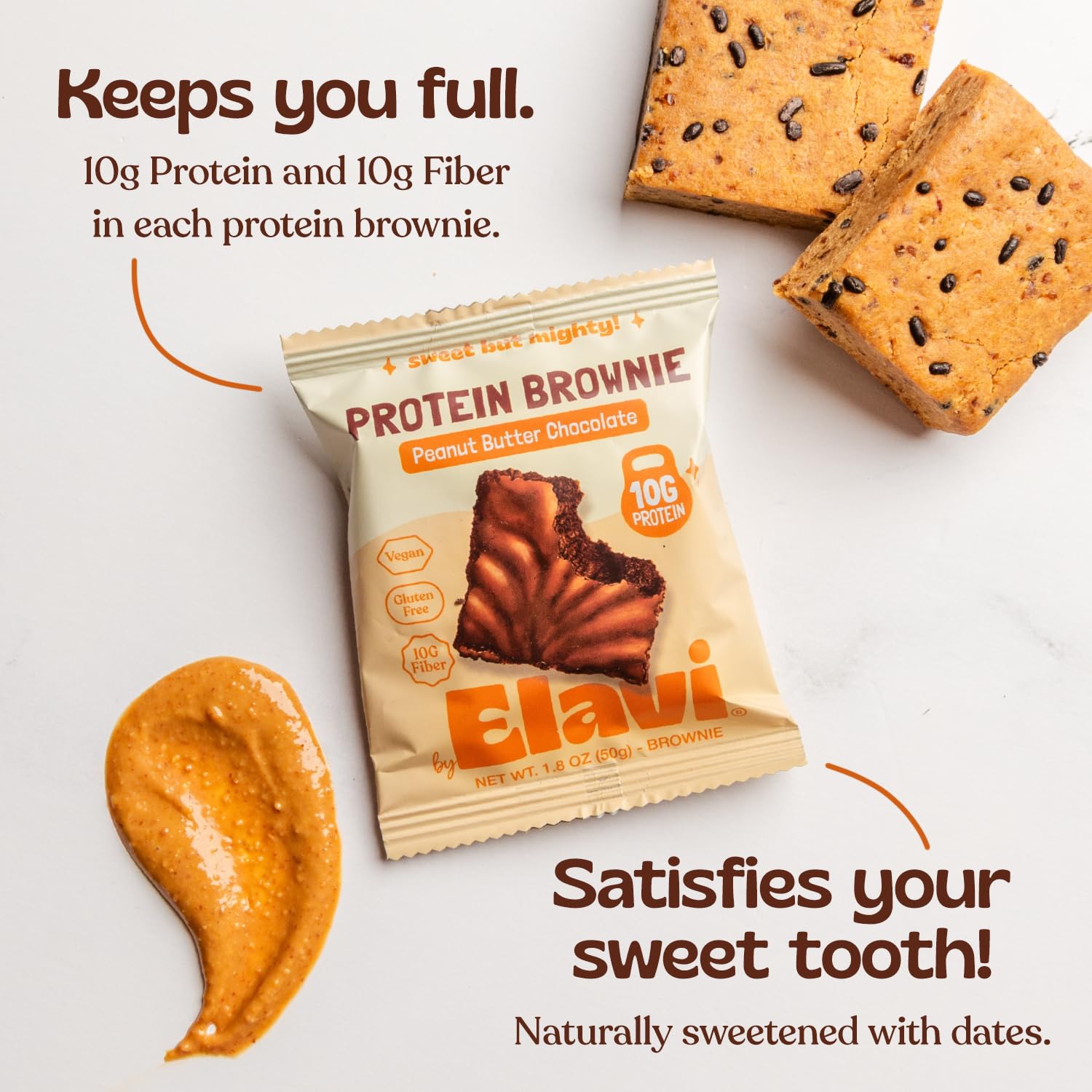ELAVI vegan gluten-free dairy-free brownie highlights plant-based enjoyment