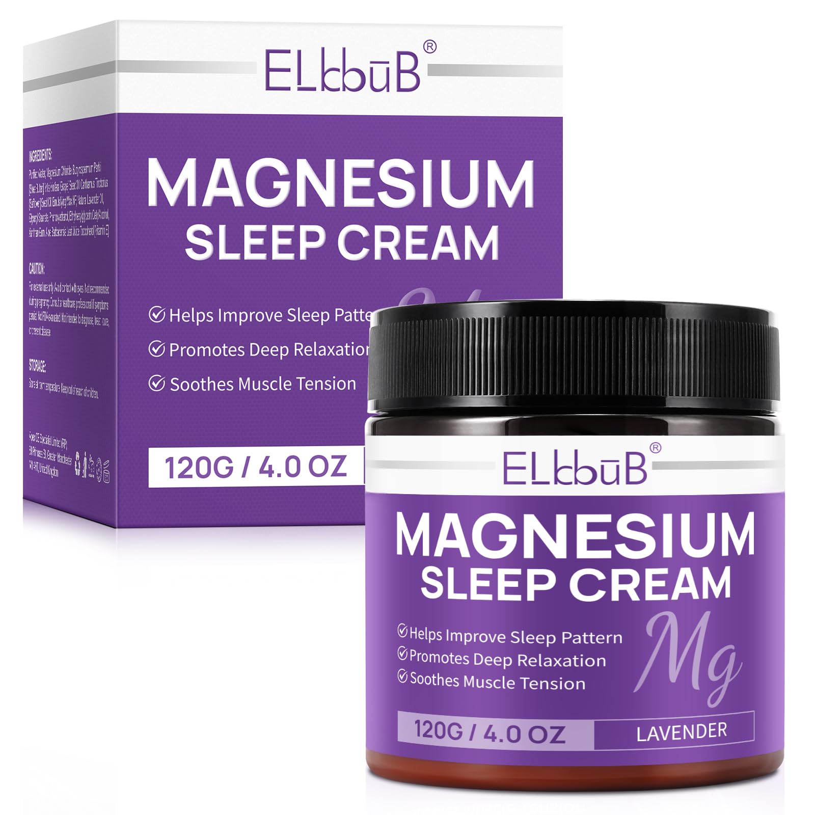 ELBBUB magnesium cream sleep bottle application for quick absorption before bedtime.