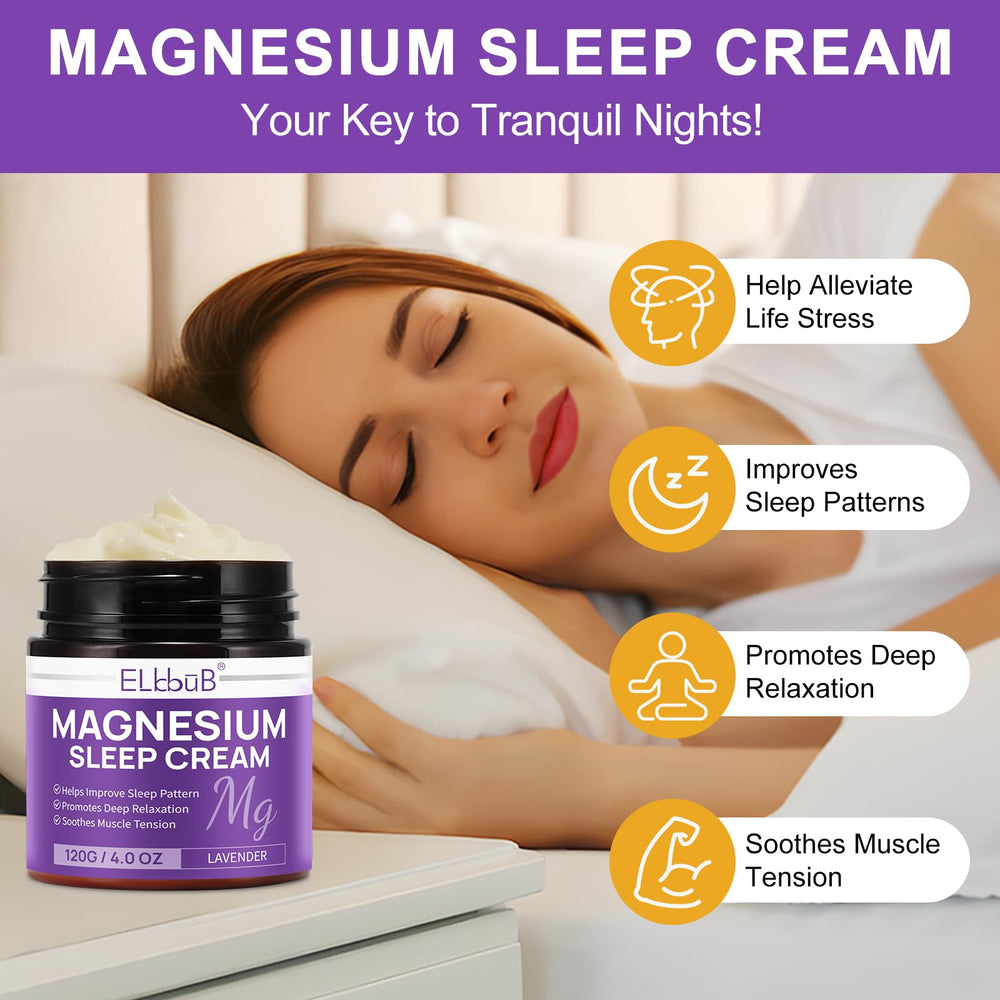 ELBBUB magnesium cream sleep pump dispenser enables easy nightly application.
