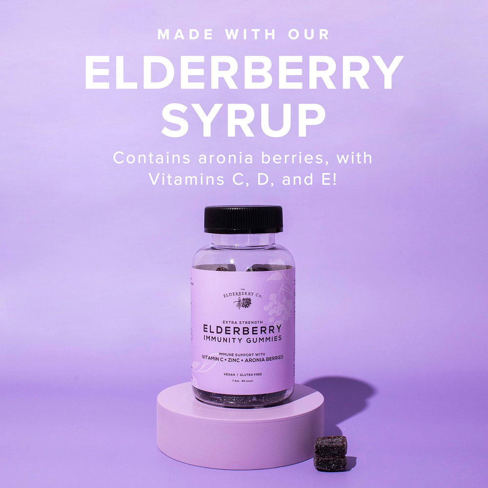 The Elderberry Co. packaging display for easy stocking and travel-friendly wellness.