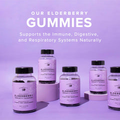 The Elderberry Co. travel-friendly packaging demonstrates on-the-go immune support anytime.