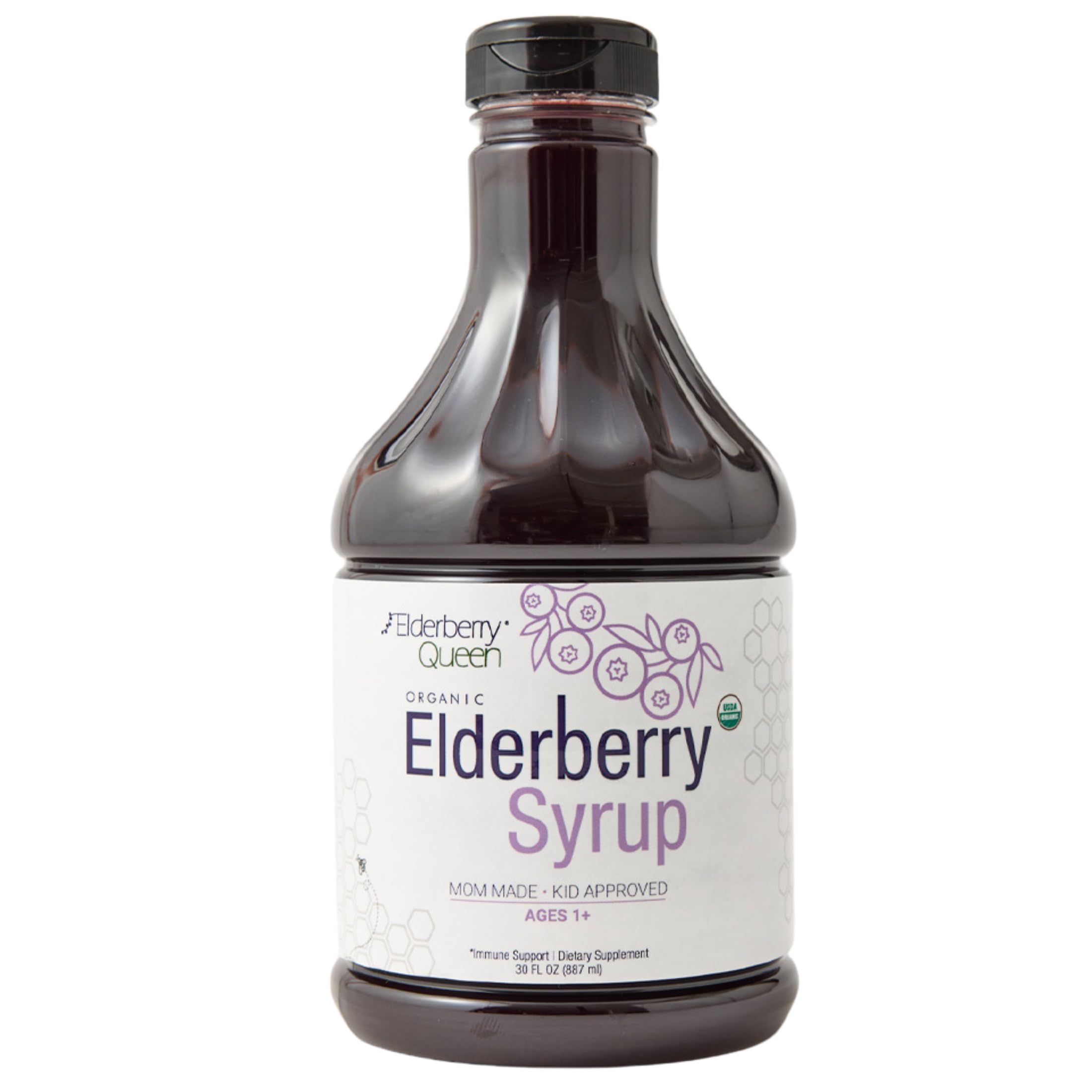 Elderberry Queen bottle front 30oz for daily wellness.