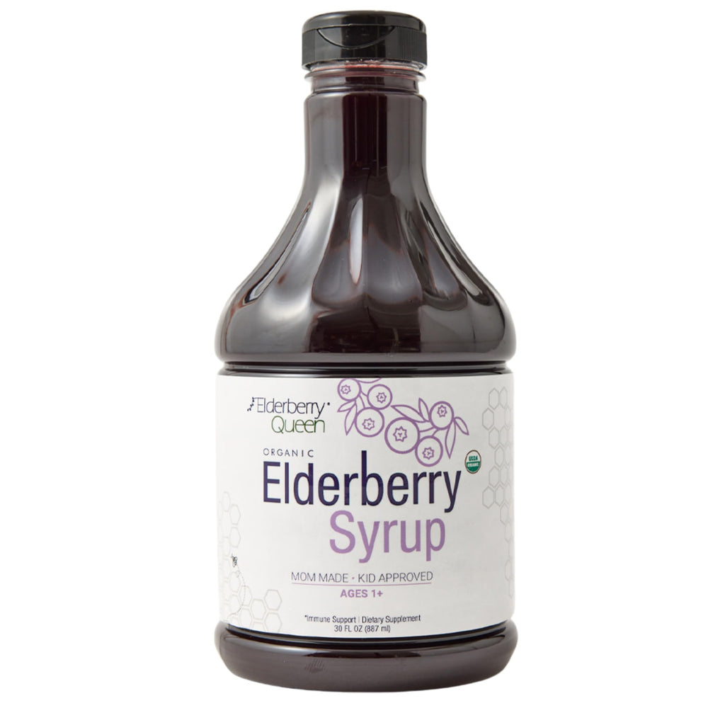 Elderberry Queen bottle front 30oz for daily wellness.