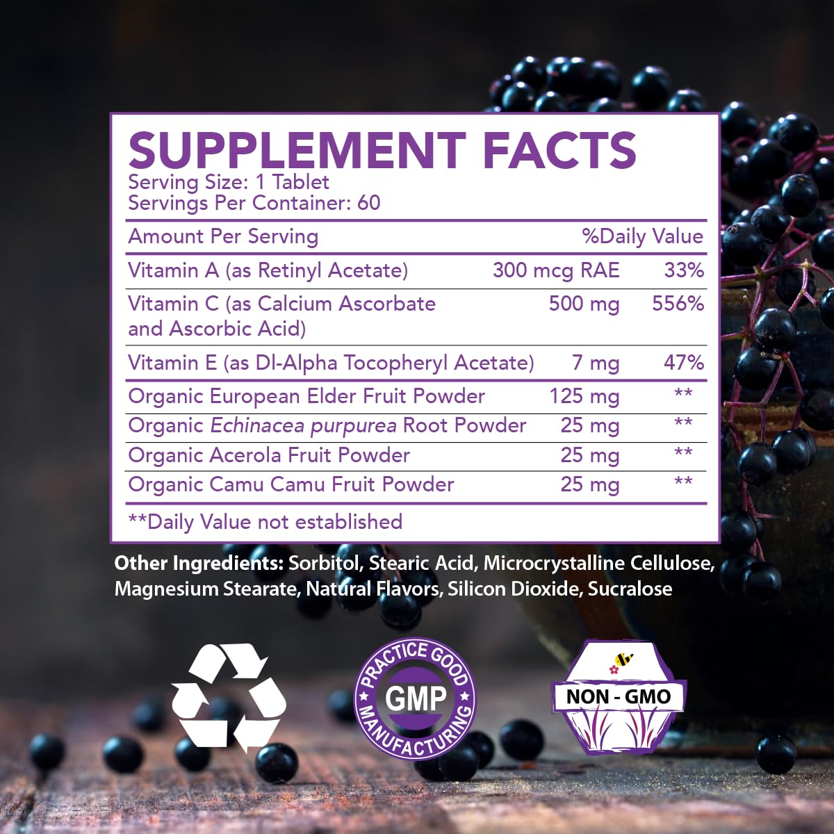 Camu camu in the formula adds natural antioxidant potential