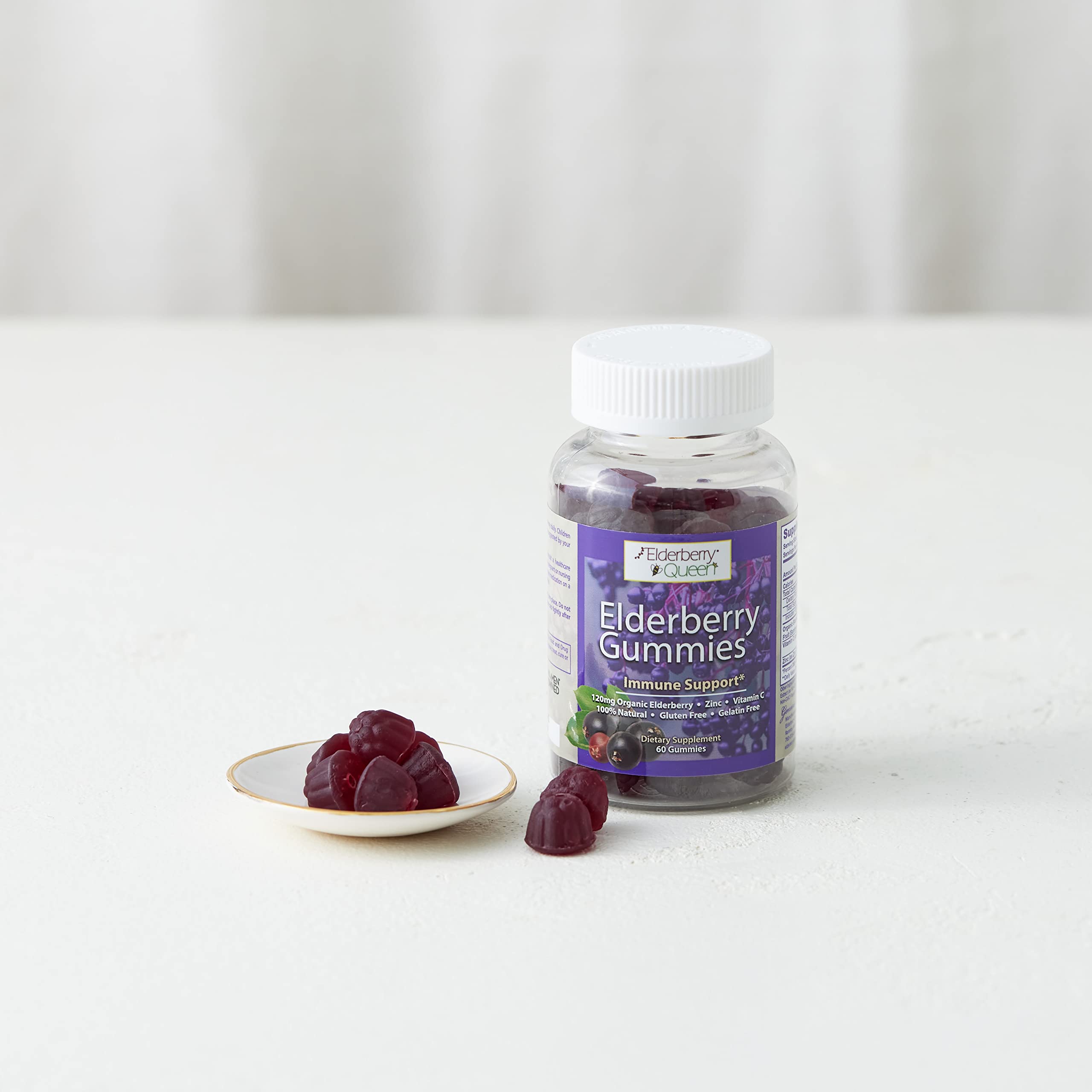 Elderberry Queen fruity berry-flavored gummies appeal to both kids and adults