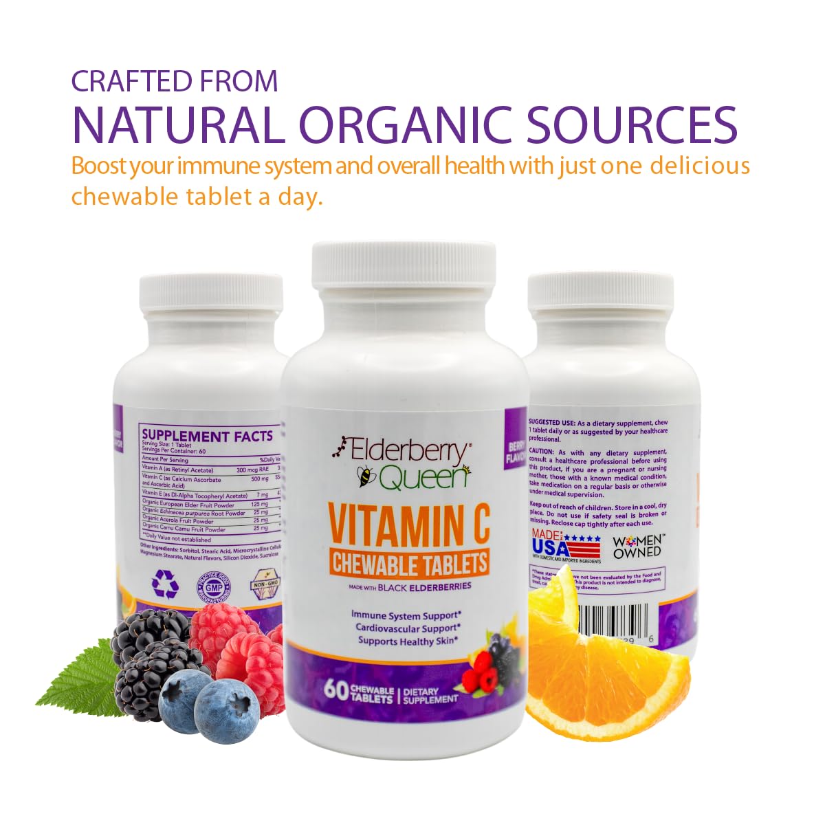 Vitamin A 300mcg per tablet with Elderberry Queen to support daily wellness