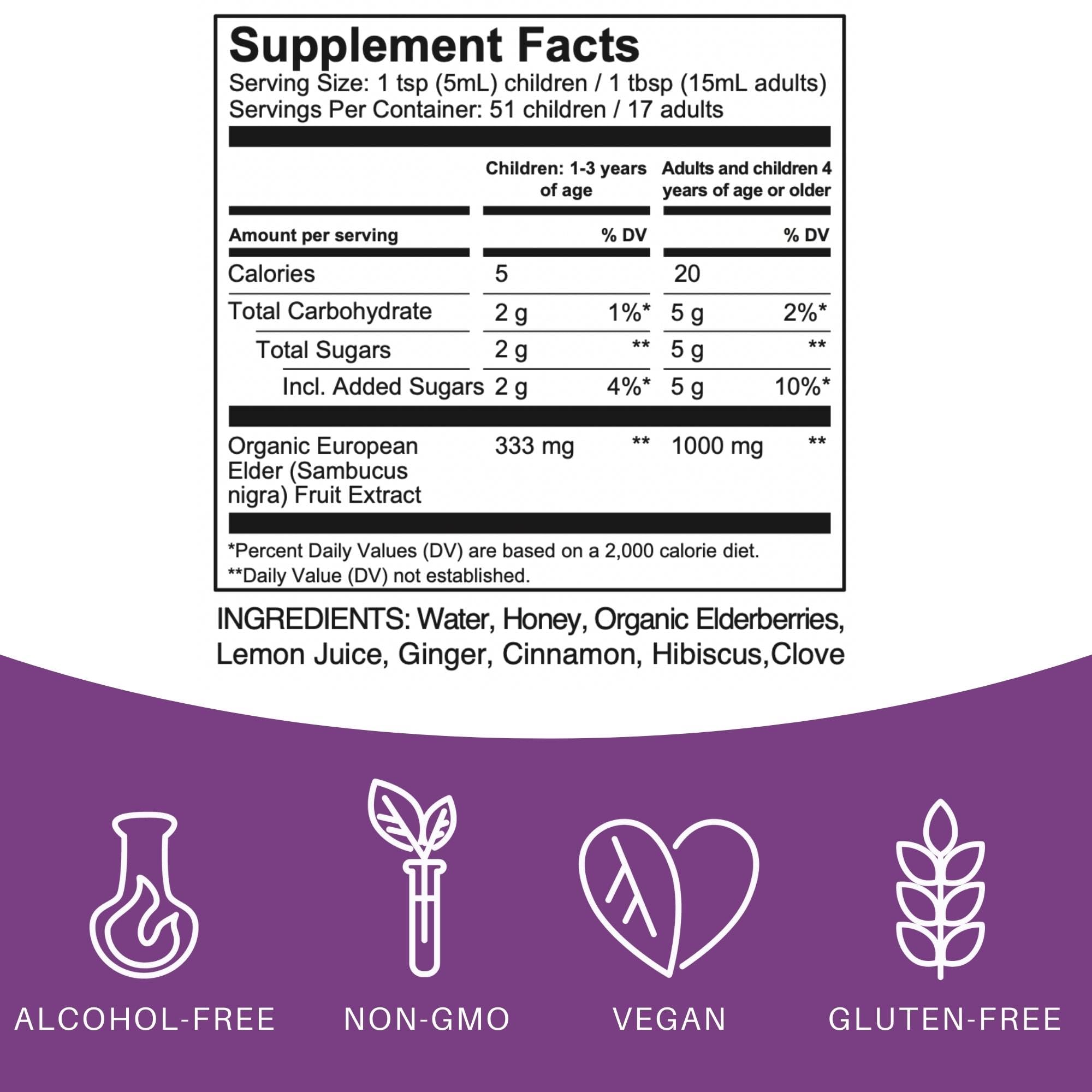 Elderlane Elderberry Syrup pour action shows easy, kid-friendly dosing.