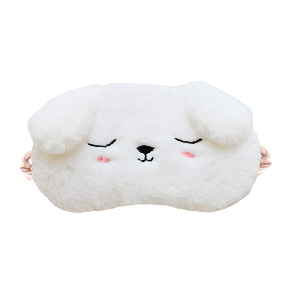 EleCharm white dog sleeping mask front view for peaceful rest