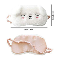 EleCharm white dog sleeping mask side view with adjustable strap
