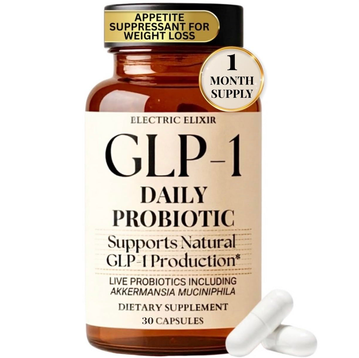 Electric Elixir GLP-1 weight loss bottle supports appetite control and metabolism.