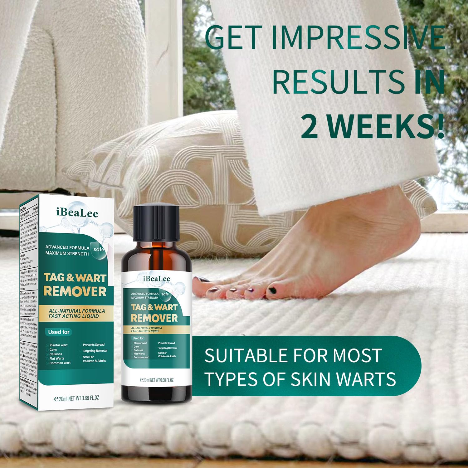ELEFOCUS Wart Remover Liquid dries quickly for a comfortable, clean finish.