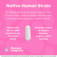 Element Longevity clinical study graphic illustrating human data on digestion.