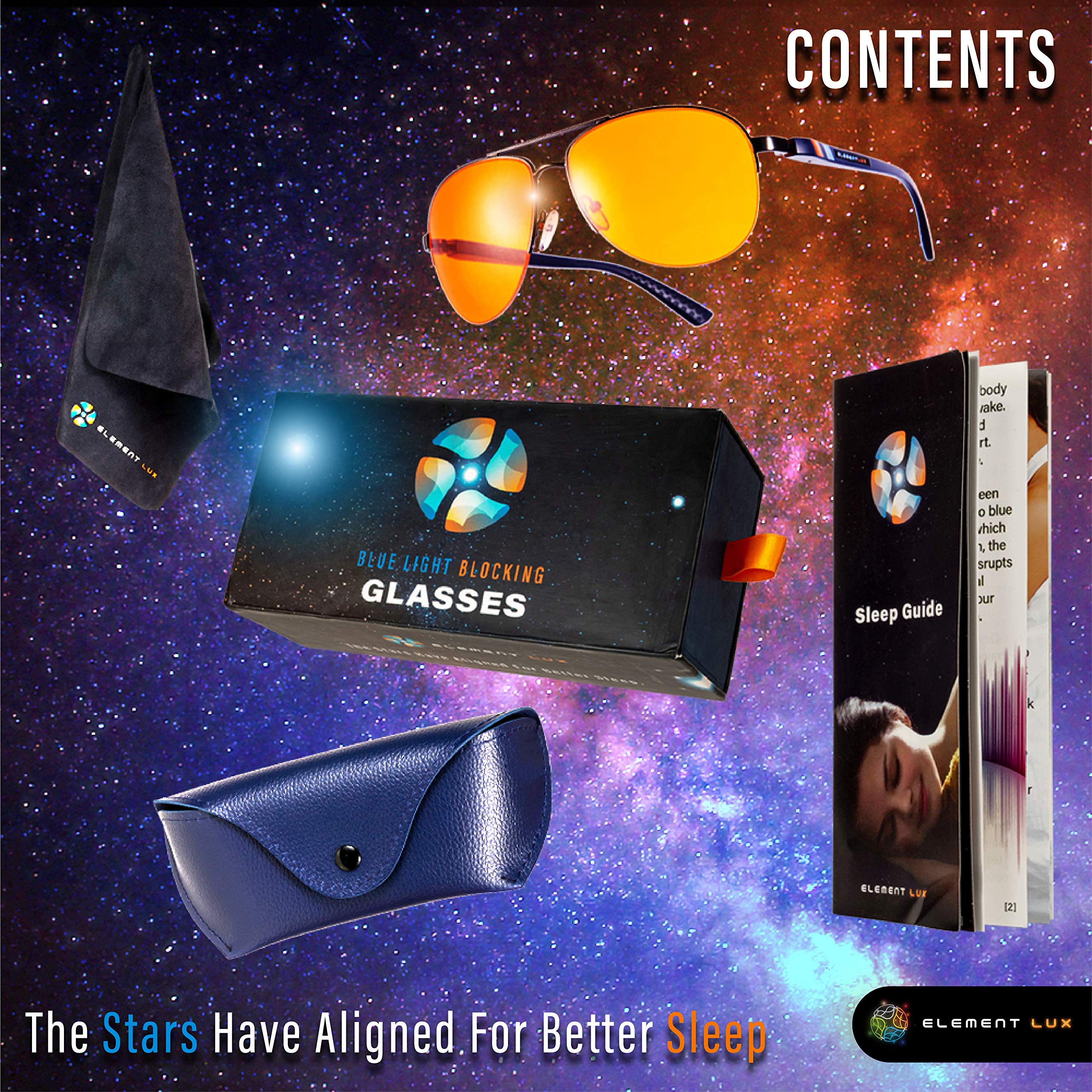 Element LUX travel case with microfiber cloth keeps glasses clean