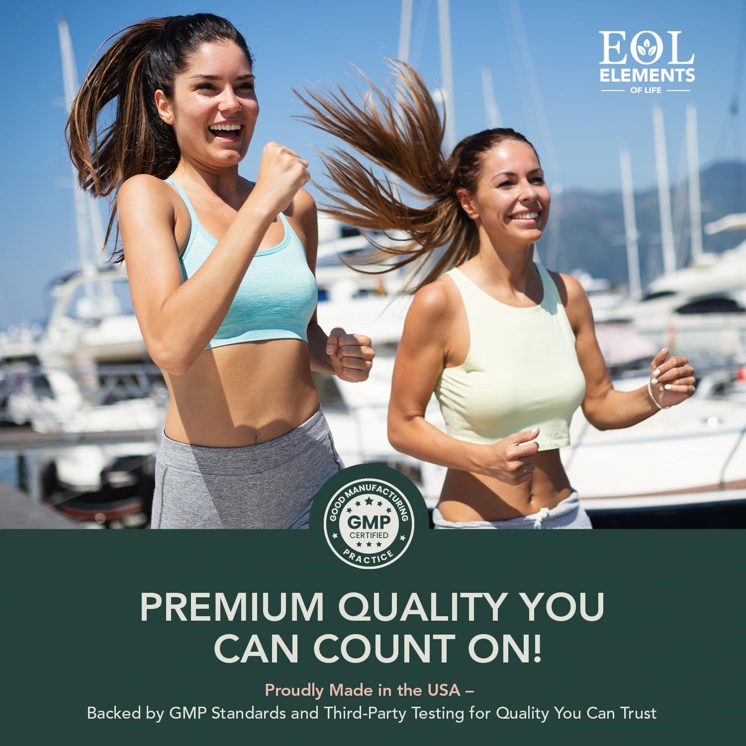 Elements of Life vegan-friendly formula, free from fillers, ideal for active women