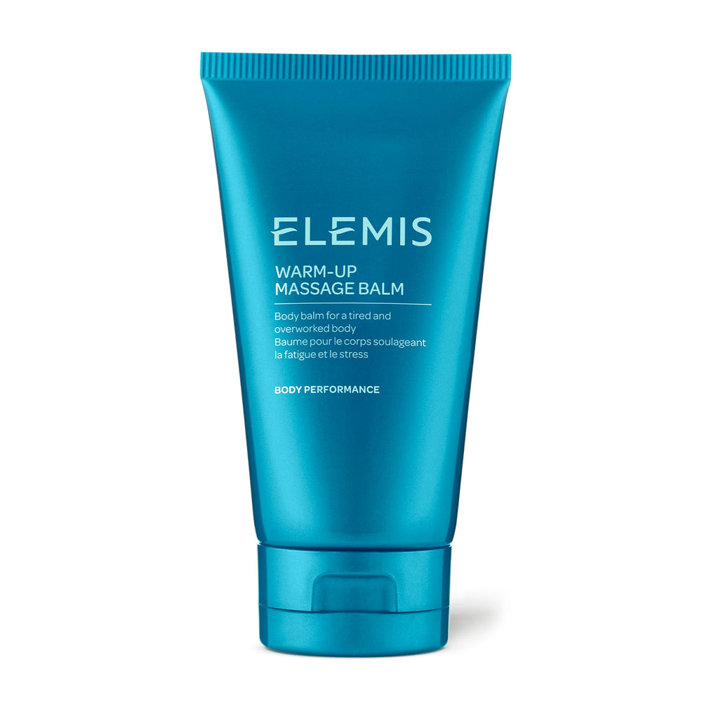 Elemis Warm-Up Massage Balm bottle front view ideal for relaxing massage.