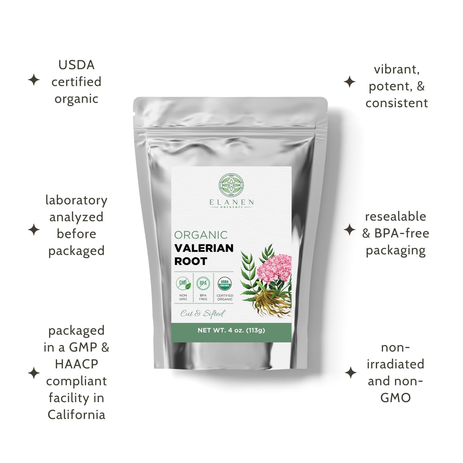 Elanen Naturals valerian root brew cup evokes a soothing evening aroma