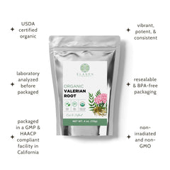 Elanen Naturals valerian root brew cup evokes a soothing evening aroma