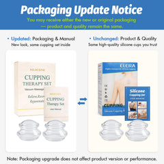 ELERA silicone cupping therapy L-size set closeup highlighting durable silicone and flexible cups.