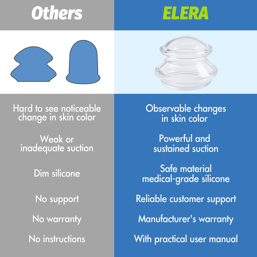 ELERA Silicone Cupping XL on back supports muscle-relief routines.