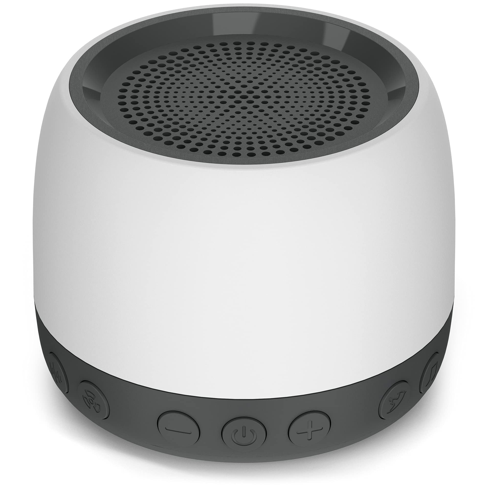 Elesories white noise machine front view for calming sleep and focused work at home