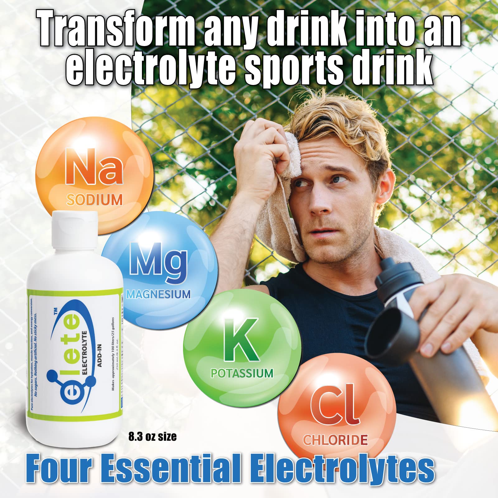 Elete Citrilyte Add-In ingredients display with electrolytes for balanced hydration.