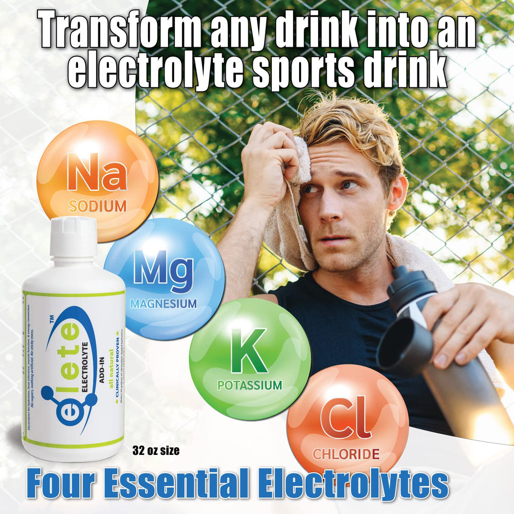 Pouring Elete Citrilyte Add-In into water for quick hydration