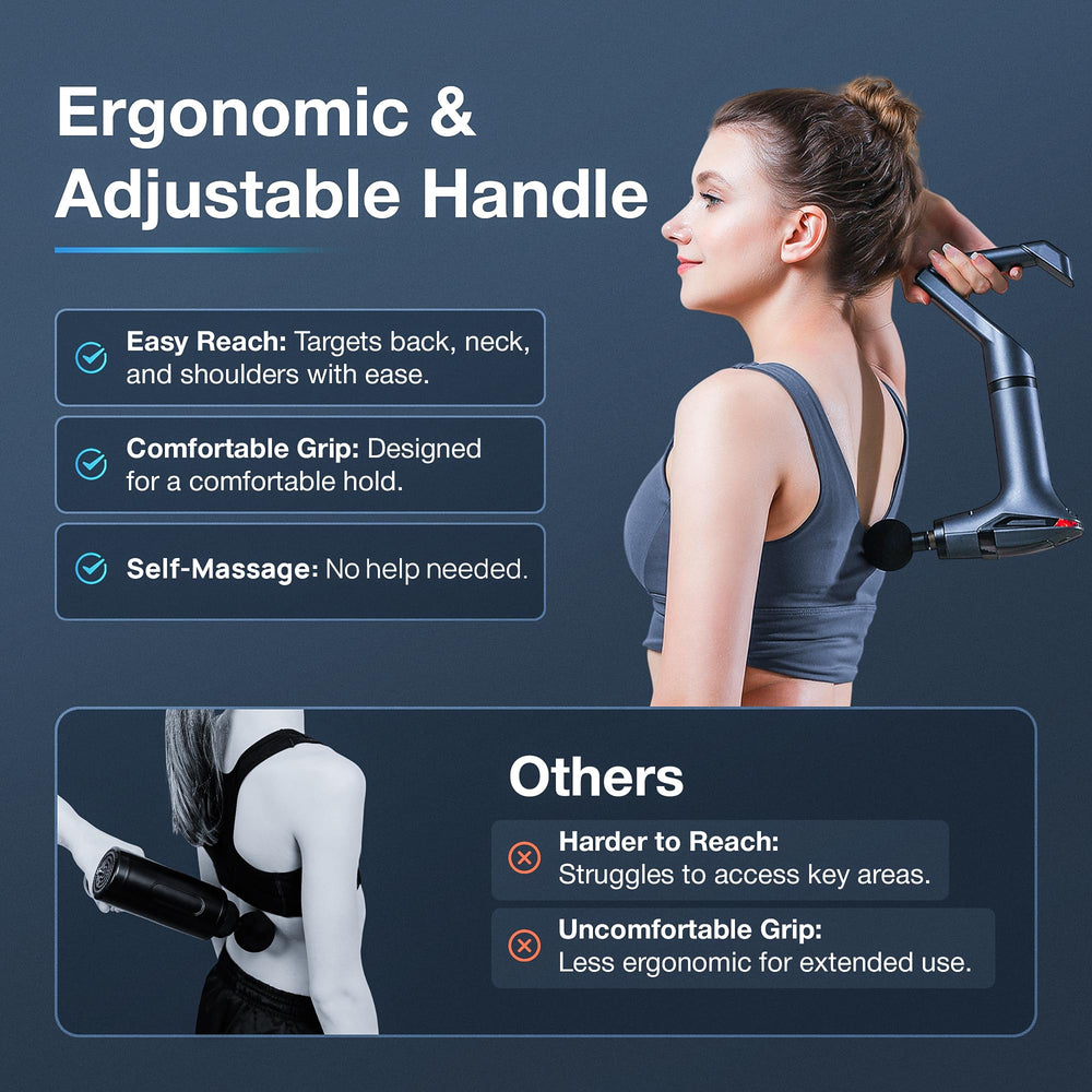 ELEVANZA massage gun with belt attachment for targeted relief