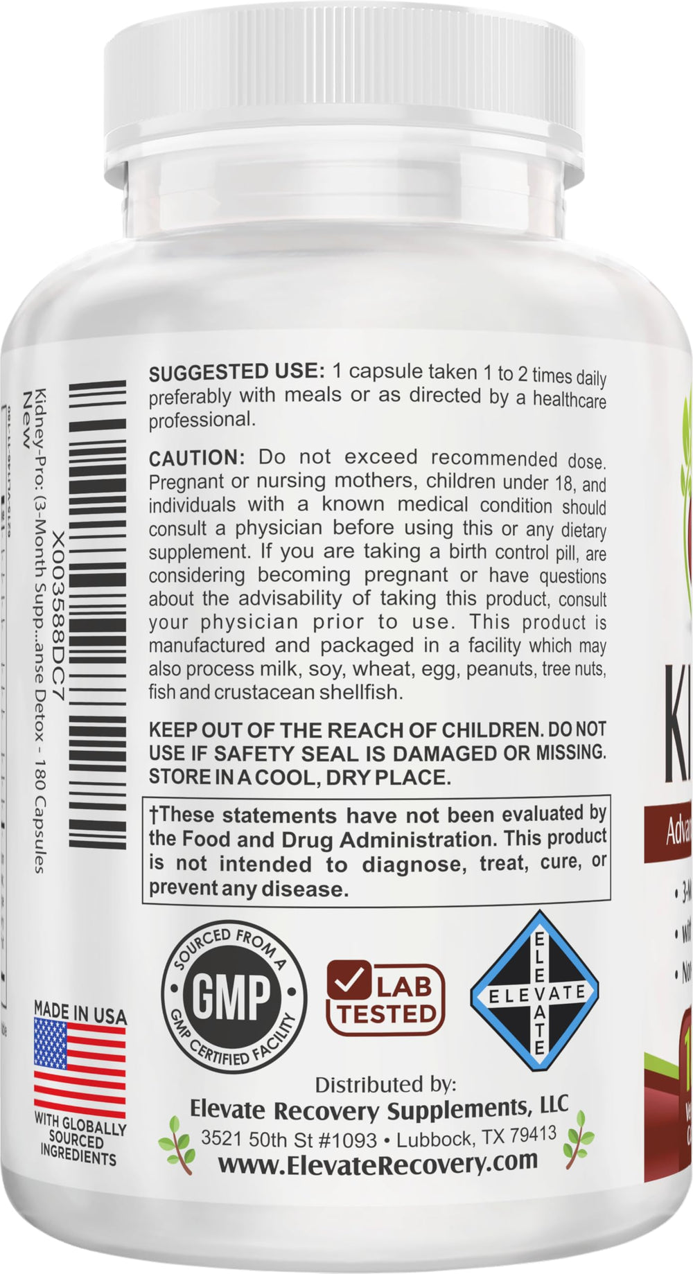 Close-up of KidneyPRO capsules showing herbal blend