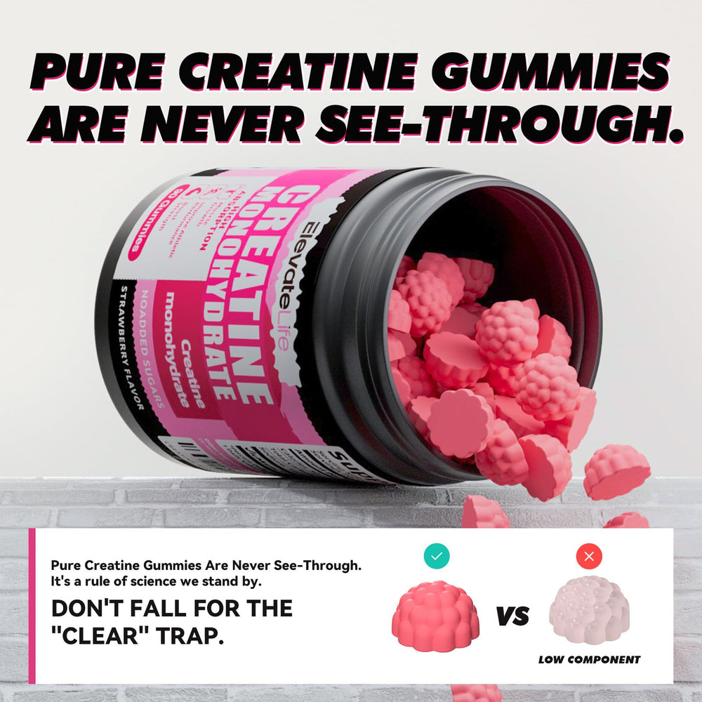 ElevateLife gummies packaging showing 90-count, non-GMO, gluten-free promise.