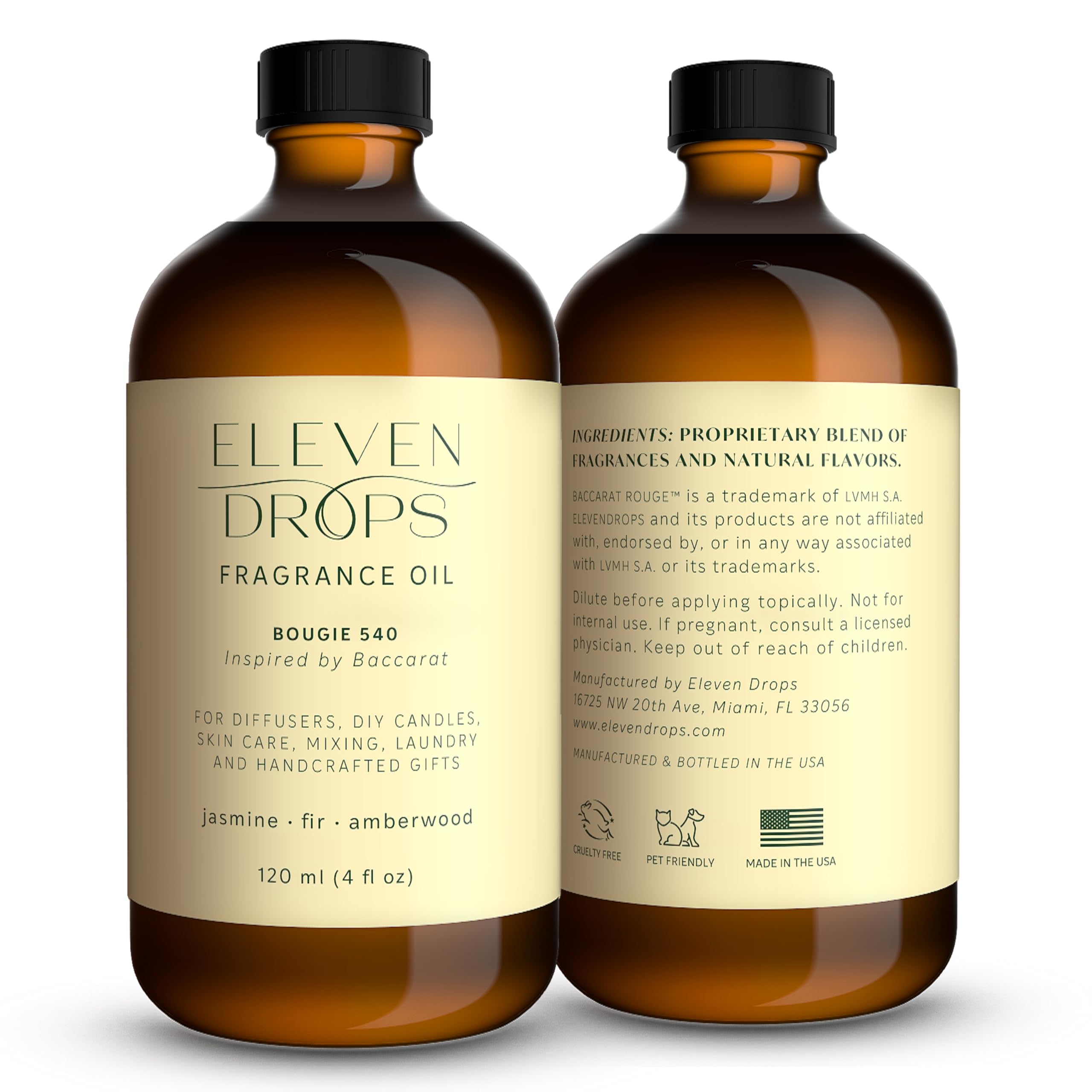 Eleven Drops Bougie 540 diffuser oil bottle for home fragrance.