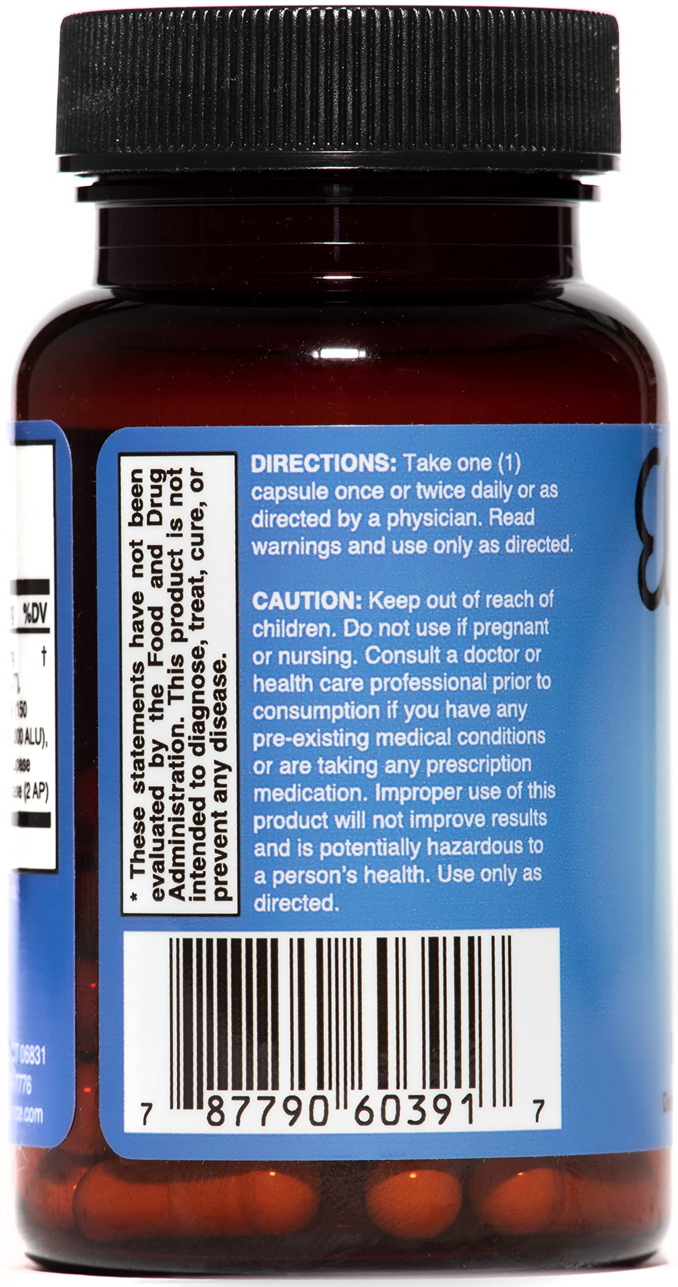 ElevenZyme capsules closeup suitable for on-the-go digestion after meals.