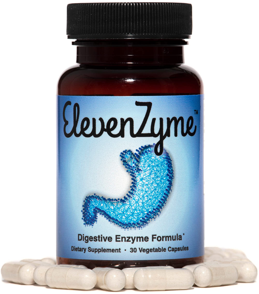ElevenZyme ingredients detail illustrating digestive enzyme synergy.
