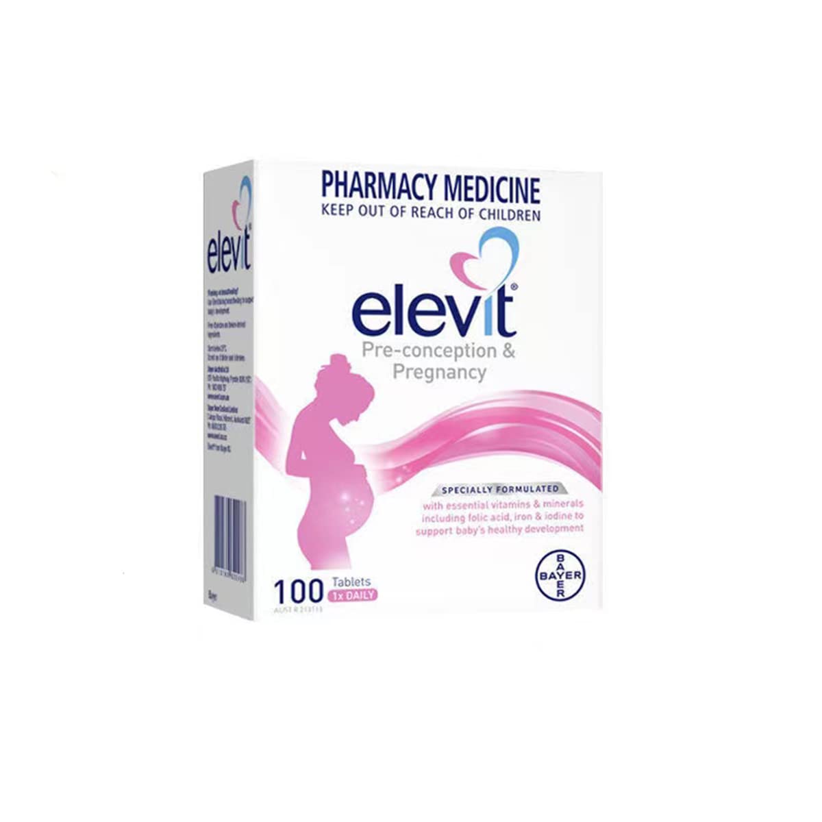 ELEVIT iodine tablet bottle for daily prenatal nutrition support.
