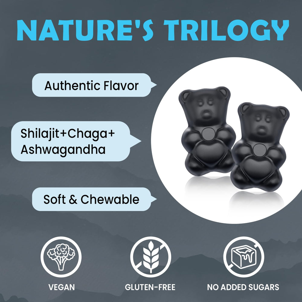 Elikadur Shilajit Gummies ingredients scene emphasizes 85+ minerals and fulvic compounds.