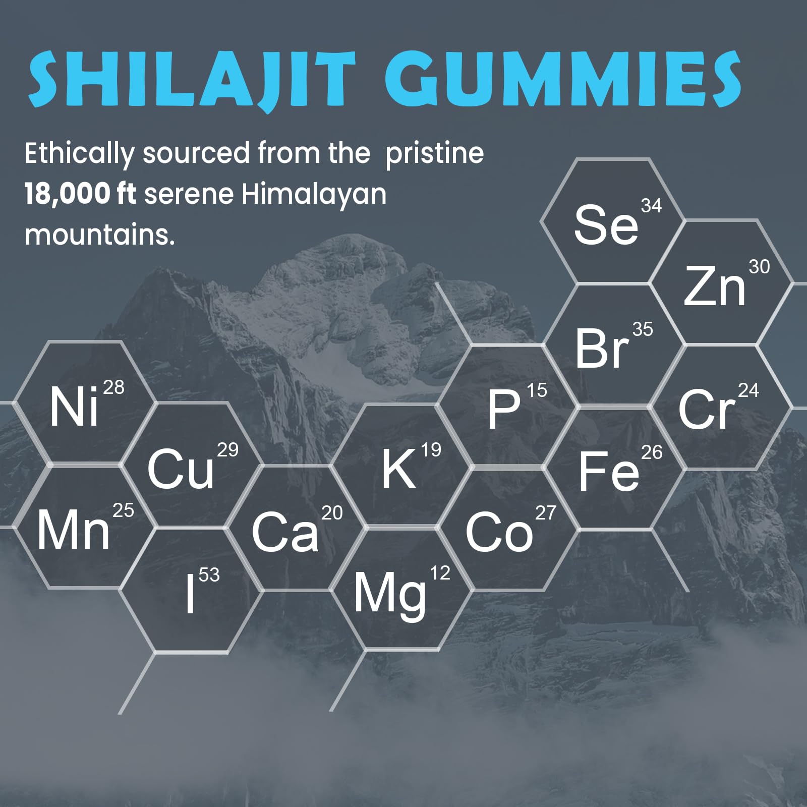 Elikadur Shilajit Gummies vegan and sugar-free packaging highlight.