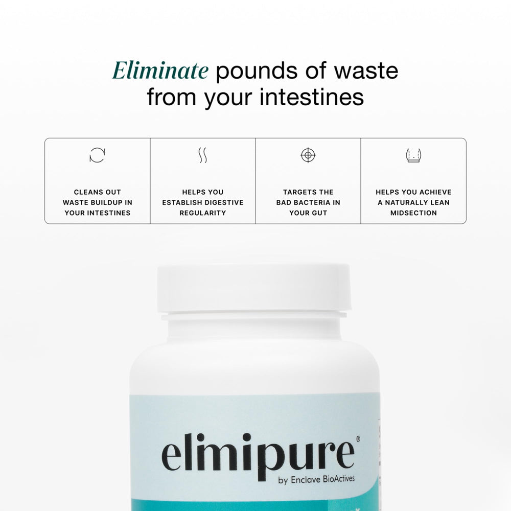 Elimipure Gut Cleanse capsules ready to take for comfortable digestion
