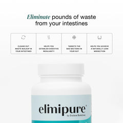 Elimipure Gut Cleanse capsules ready to take for comfortable digestion