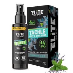 Elite Sportz Shoe Deodorizer bottle close-up for travel freshness