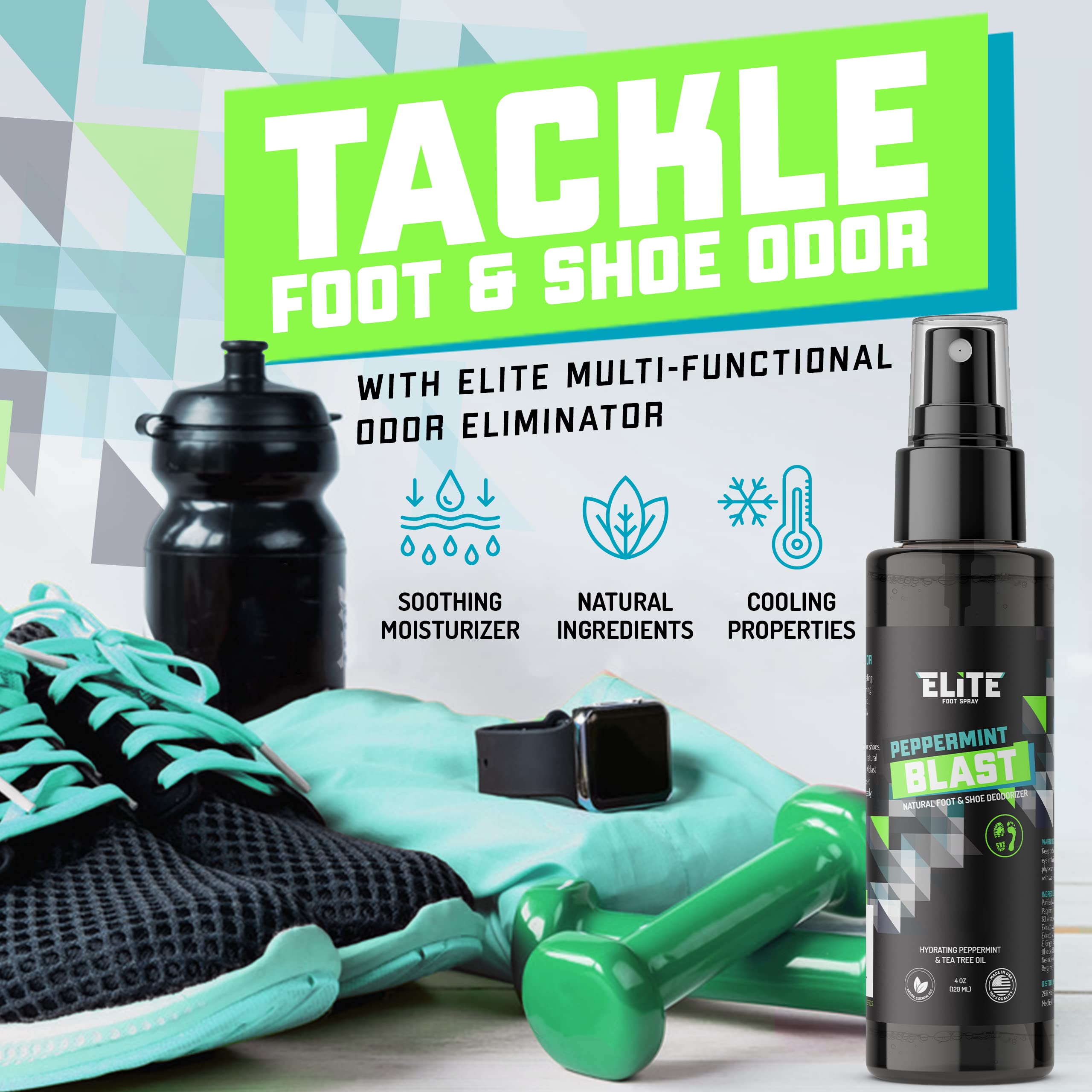 Elite Sportz Shoe Deodorizer spray in action neutralizing odor
