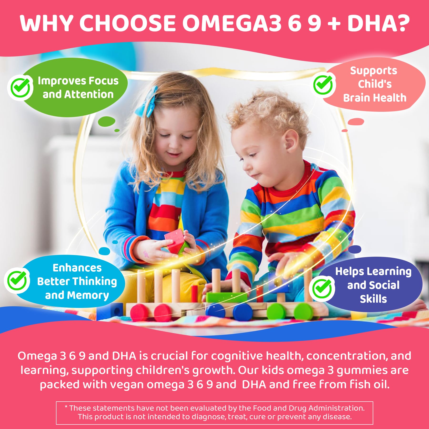 ELLAMENTZ gummies with DHA and lutein supporting visual health in kids.