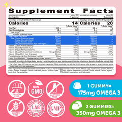 ELLAMENTZ Kids Omega-3 liquid center detail highlighting strawberry flavor and purity.