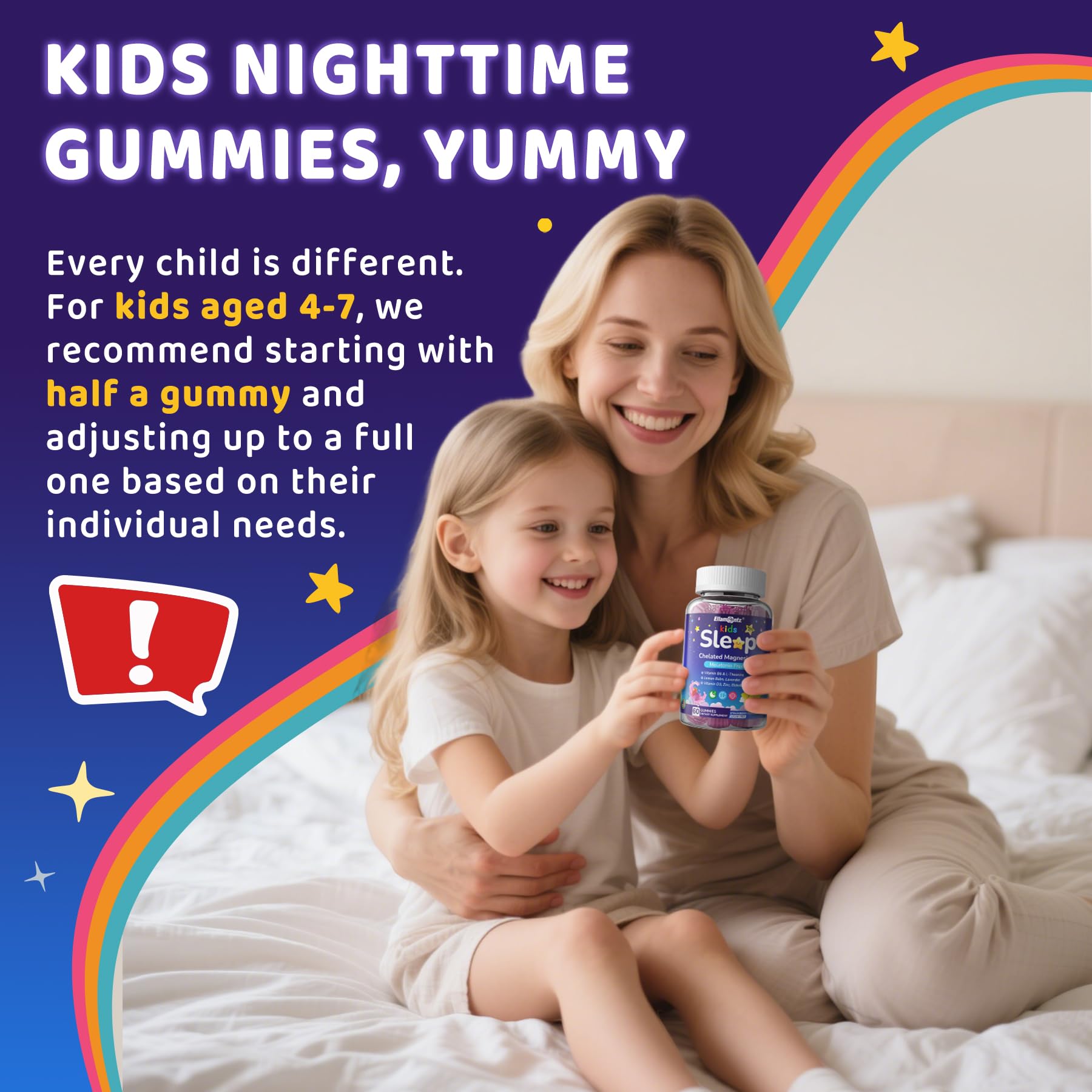 Product box packaging of ELLAMENTZ Kids Sleep Gummies ready for gifting