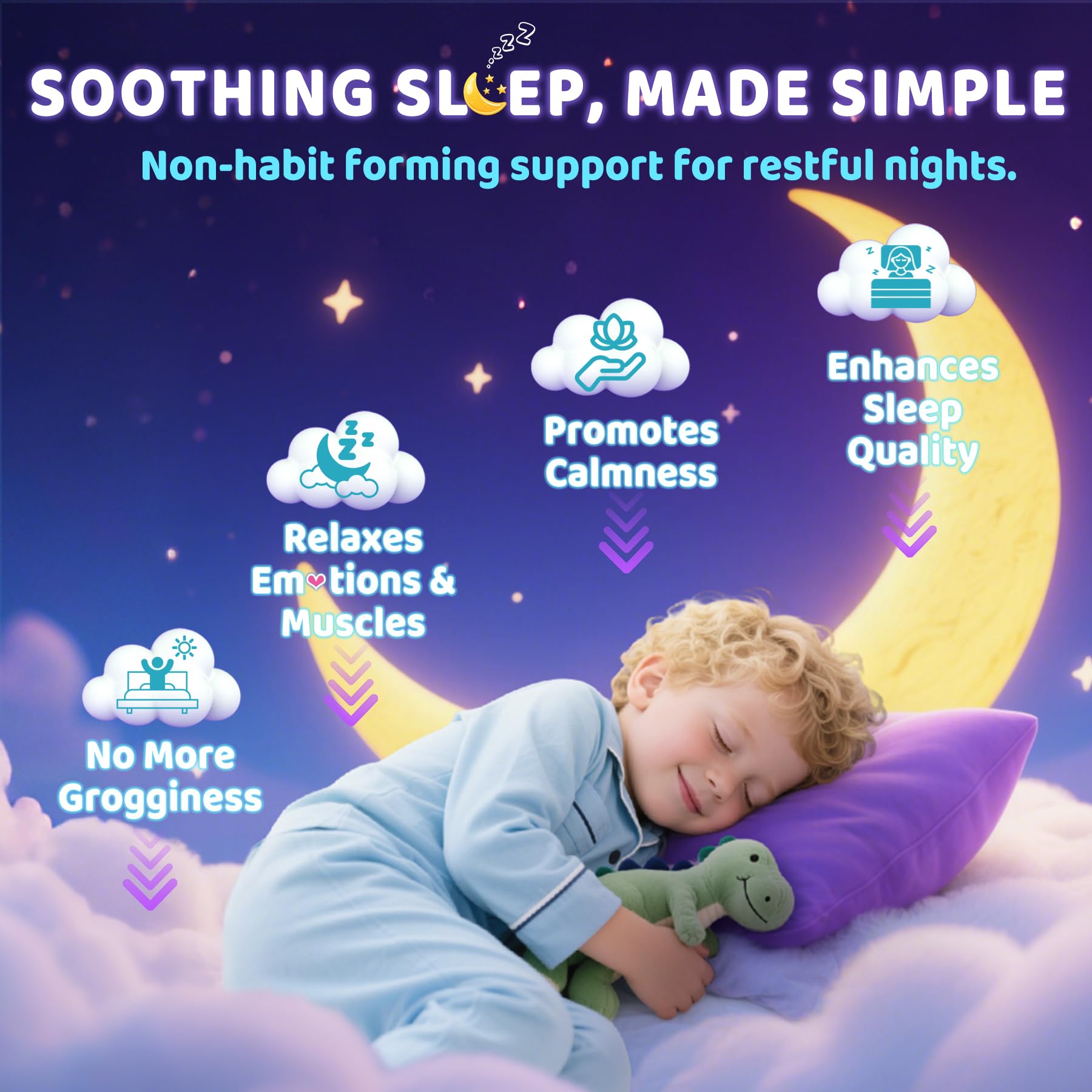 Child holding ELLAMENTZ gummies for a kid-friendly sleep routine